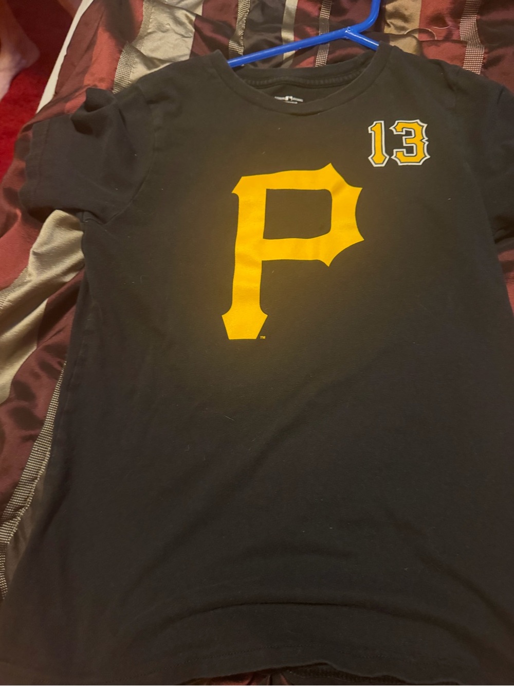 Genuine Merchandise Black Kids Short Sleeve Tee with Gold 'P' and 13